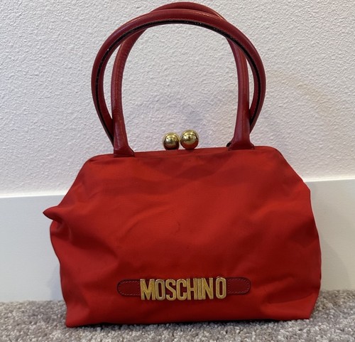 Moschino red logo top handle - red,
