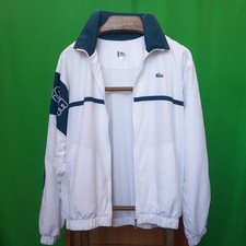 Tuta completa Lacoste vintage anni 2000 – Bianco –Giacca+Pantalone– Rara, NUOVA