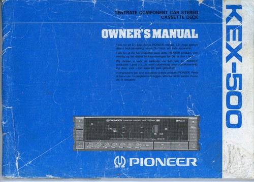 Pioneer ownwer manual - ownwer's,