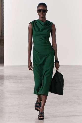 Abito tubino drappeggiato zara - abito,