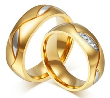 Anello Coppia Fedine Fede Acciaio Cuore Spezzato anniversario regalo