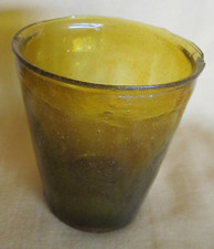 Porta XVIII 19esimo Vetro Soffiato Antico Ocra Paralume Lanterna N°1