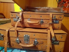 Valigia Vintage Grande In Pelle/cuoio