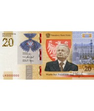 Polonia 20 zloty 2021 Vale la pena essere un polacco Lech Kaczynski UNC P-NEW