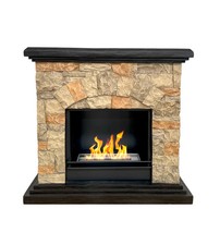 CAMINO BIOETANOLO DA TERRA DIVINA FIRE "BELLUNO" IN RESINA EFFETTO FINTA PIET...