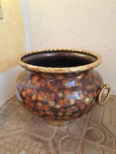 portavaso vaso in rame vintage