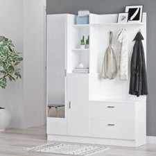 MODALCASA Mobile ingresso moderno design 140xH182 cm appendiabiti bianco Cheste