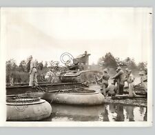 ESERCITO USA uso barche pontone in gomma per BRIDGE BUILDING WWII 1942 foto stampa
