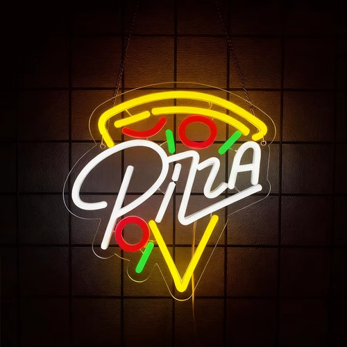 Insegna neon fetta pizza - neon,