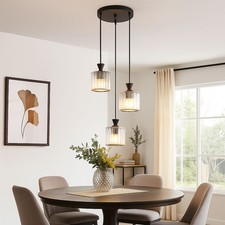 Lampadario Lampada Da Soffitto Con Cristalli Lampada Da Cucina E27 H 120 Cm