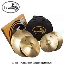 Set piatti per batteria Tamburo Ride 20 Crash 16 Hit-Hat 14 + borsa
