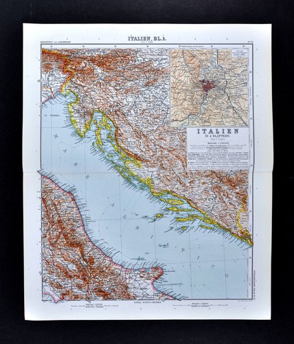 1911 mappa stieler - stieler, italia