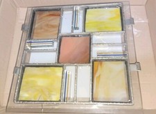 VINTAGE SCONCE SQUARE MULTICOLOR GLASSES TIFFANY E Poliarte TECNICA 1970