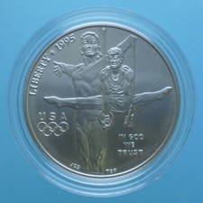 AMERICA DOLLARO 1995 ATLANTA 1996 ARGENTO SILVER COIN FDC COLLEZIONE CURRENCY