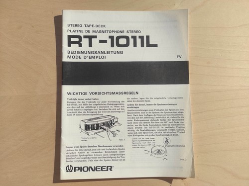 Pioneer 1011l manuale di - rt-1011l,