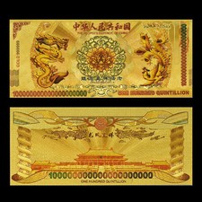 Banconote in lamina d'oro Cina