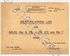 ESERCITO GRAN BRETAGNA Fucile Enfield n°4 MkI-1T 1944 (eng) Nomenclatore DVD