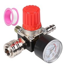 CPROSP Regolatore di Pressione per Compressore 4 Fori 1/4 con Manometro 175 PSI