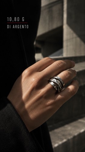 Anello modernista argento - anello,