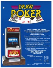 Draw Poker Slot Machine United Coin Video Arcade Volantino / Brochure / Pubblicità /