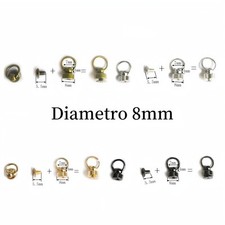 Borchie a vite con anello 8mm color argento/oro/bronzo/canna di fucile a scelta