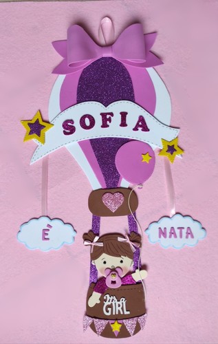Fiocco nascita mongolfiera - fiocco,