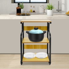 Tavolo Stampante Carrello 3 Piani con Ruote Altezza Regolabile Asta Stampante