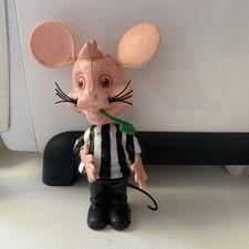Topo Gigio Juve con pipa Moplas plastica soffiata anni '60 '70 Ottime Condizioni
