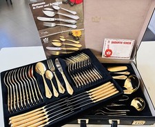 Set posate 70 pezzi vintage raro Solingen placcato oro 24 carati Germania