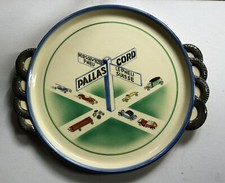 piatto ceramica pubblicitario PALLAS CORD LE PNEU SUISSE, 1930, DESA STEFFISBURG