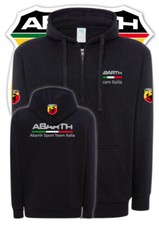 FELPA ZIP HOODIE STAMPA ST ABARTH TEAM ITALIA FIAT 595  COL NERO