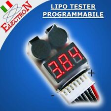 TESTER BATTERIE LIPO Li-Ion LiFe LiMn 1S - 8S PROGRAMMABILE VOLT ALLARME BUZZER