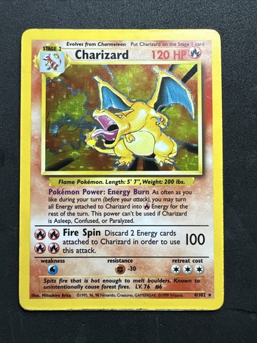 Charizard 102 set base holo - charizard,