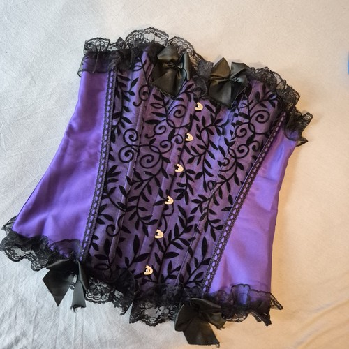 Corsetto nero viola - , pizzo