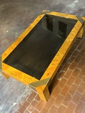 Tavolino da caffè in radica Willy Rizzo per Mario Sabot