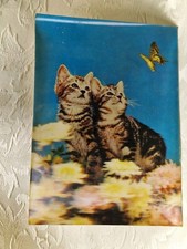 Cartolina Gattini Con Farfalle Tridimensionale 3D -color AR641 ^