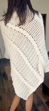 Poncho donna in lana bianco