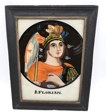 Antico quadro in vetro