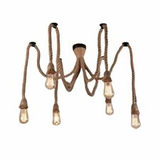 Lampadario Country Lampada per Soffitto a 6 corde Stile Rustico con Attacchi E27