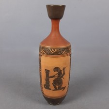 Vaso Greco Terracotta Figure Nere Guerrieri Mitologia Incisioni Vintage XX Sec.