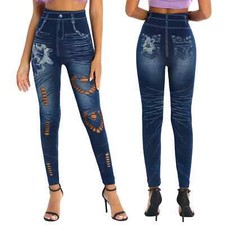Jeggings simil denim da donna