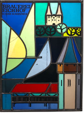 Insegna  in vetri colorati tipo Tiffany per birreria Eichhof - Giunte in piombo