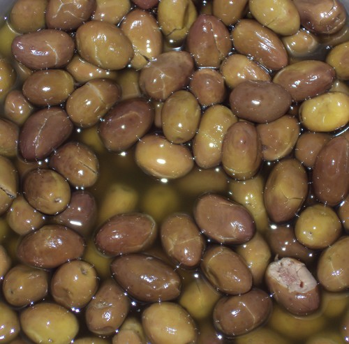 Olive verdi schiacciate con - ,