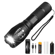 TORCIA LED POTENTISSIMA 100000 LUMENS RICARICABILE / 5 MODALITÀ + ZOOM