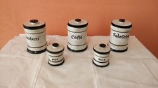 barattoli cucina Parma ceramica set 5 pezzi sale pepe caffè zucchero bianconero
