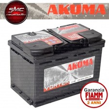BATTERIA AUTO AKUMA 80 AH KOMFORT+ = BOSCH 74 AH 12V 680A EN ORIGINALE NUOVA