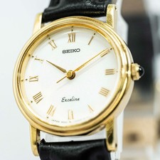 *QUASI NUOVO* Vintage 1993 SEIKO Exceline 4N21-0180 Quarzo Quadrante Romano 23mm Donna