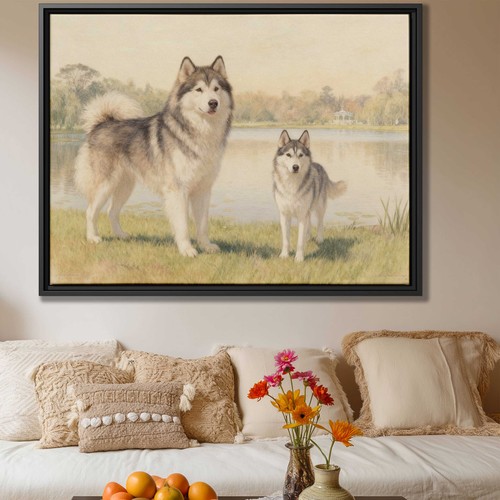 Alaskan malamute watercolor - alaskan,