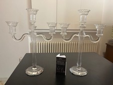 Coppia Di Candelabri In Vetro