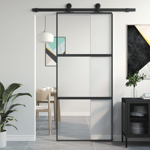 Vidaxl porta scorrevole - porta, nera